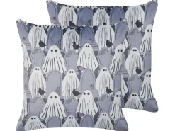 Beliani Koristetyyny Sametti Harmaa 45 X 45 Cm 2 Kpl Fanate Cheap