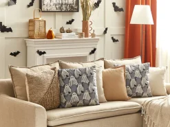 Beliani Koristetyyny Sametti Harmaa 45 X 45 Cm 2 Kpl Fanate Cheap