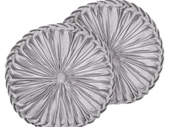 Beliani Koristetyyny Sametti Harmaa 40 Cm 2 Kpl Udala Clearance