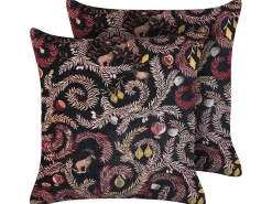 Beliani Koristetyyny Sametti Monivarinen 45 X 45 Cm 2 Kpl Ricinus New