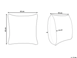 Beliani Koristetyyny Sametti Monivarinen 45 X 45 Cm Montbretia Hot