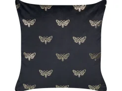 Beliani Koristetyyny Sametti Musta 45 X 45 Cm 2 Kpl Yuzuri Online