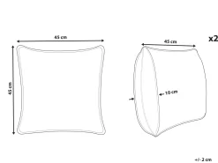 Beliani Koristetyyny Sametti Musta 45 X 45 Cm 2 Kpl Yuzuri Online