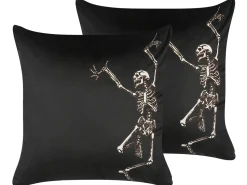 Beliani Koristetyyny Sametti Musta 45 X 45 Cm 2 Kpl Medves Discount