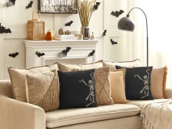 Beliani Koristetyyny Sametti Musta 45 X 45 Cm 2 Kpl Medves Discount