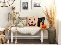 Beliani Koristetyyny Sametti Musta 45 X 45 Cm 2 Kpl Medves Discount