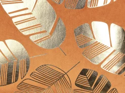 Beliani Koristetyyny Sametti Oranssi Lehtikuvio 45 X 45 Cm 2 Kpl Sunflower Store