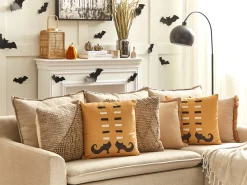 Beliani Koristetyyny Sametti Oranssi 45 X 45 Cm 2 Kpl Covasna Cheap