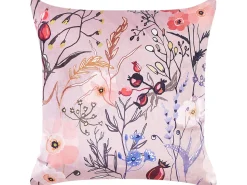 Beliani Koristetyyny Sametti Pastellipinkki 45 X 45 Cm 2 Kpl Anemones Fashion