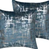 Beliani Koristetyyny Sametti Sininen 45 X 45 Cm 2 Kpl Gardenia Fashion