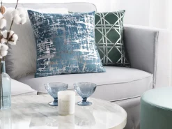 Beliani Koristetyyny Sametti Sininen 45 X 45 Cm 2 Kpl Gardenia Fashion