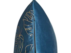 Beliani Koristetyyny Sametti Sininen 45 X 45 Cm 2 Kpl Monstera Hot