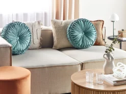 Beliani Koristetyyny Sametti Sinivihrea 40 Cm 2 Kpl Udala Best Sale