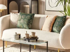 Beliani Koristetyyny Sametti Tummanvihrea 45 X 45 Cm 2 Kpl Monstera Cheap