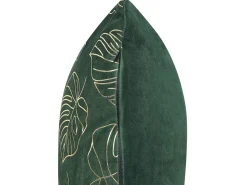 Beliani Koristetyyny Sametti Tummanvihrea 45 X 45 Cm 2 Kpl Monstera Cheap