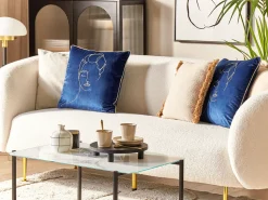 Beliani Koristetyyny Sametti Tummansininen 45 X 45 Cm 2 Kpl Crocus Best Sale