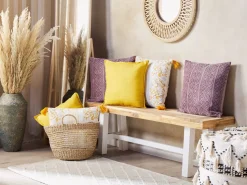 Beliani Koristetyyny Sametti Vaaleanpunainen 45 X 45 Cm Silybum Online