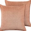 Beliani Koristetyyny Sametti Vaaleanpunainen 45 X 45 Cm 2 Kpl Rhodocoma Hot