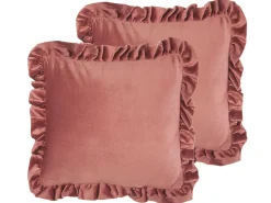 Beliani Koristetyyny Sametti Vaaleanpunainen 42 X 42 Cm 2 Kpl Kalanchoe Cheap