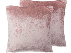 Beliani Koristetyyny Sametti Vaaleanpunainen 45 X 45 Cm 2 Kpl Hosta Cheap