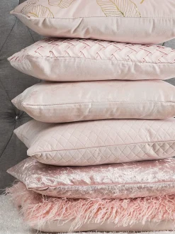 Beliani Koristetyyny Sametti Vaaleanpunainen 45 X 45 Cm 2 Kpl Hosta Cheap