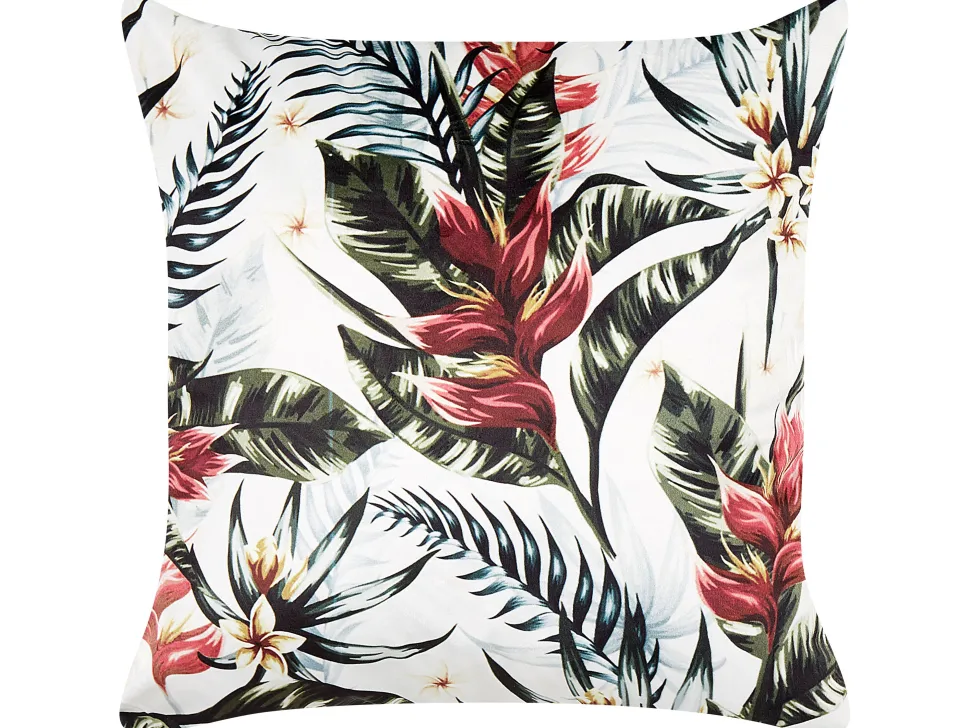 Beliani Koristetyyny Sametti Vihrea/Punainen 45 X 45 Cm 2 Kpl Edelweiss Online