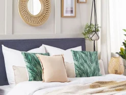 Beliani Koristetyyny Sametti Vihrea 45 X 45 Cm 2 Kpl Diascia Best Sale