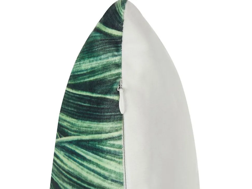 Beliani Koristetyyny Sametti Vihrea 45 X 45 Cm 2 Kpl Diascia Best Sale