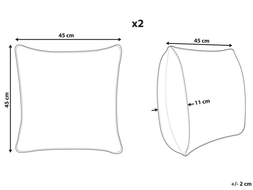 Beliani Koristetyyny Sametti Vihrea 45 X 45 Cm 2 Kpl Diascia Best Sale