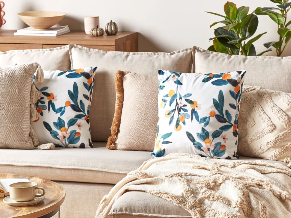 Beliani Koristetyyny Sametti Vihrea 45 X 45 Cm Knautia New