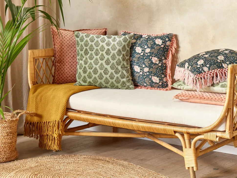 Beliani Koristetyyny Sametti Vihrea 45 X 45 Cm Rungia Best Sale