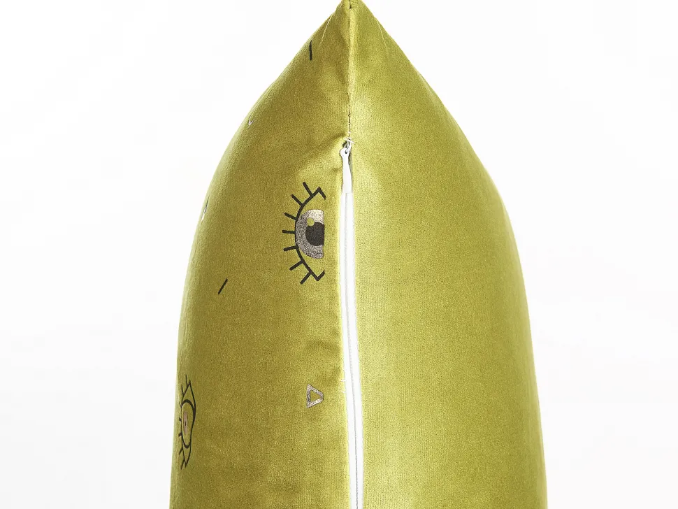 Beliani Koristetyyny Sametti Vihrea Silmakuvio 45 X 45 Cm 2 Kpl Aeonium Shop