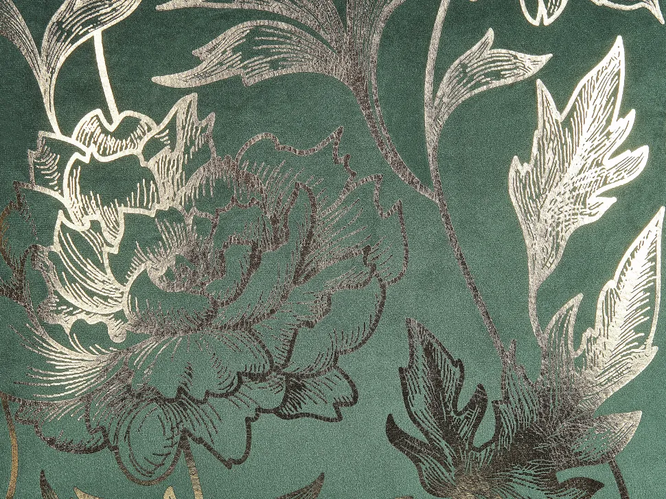 Beliani Koristetyyny Sametti Vihrea Kukkakuvio 45 X 45 Cm 2 Kpl Daffodil Sale