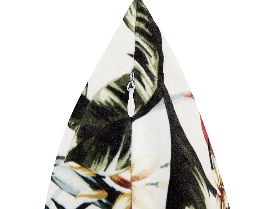 Beliani Koristetyyny Sametti Vihrea/Punainen 45 X 45 Cm Edelweiss Cheap