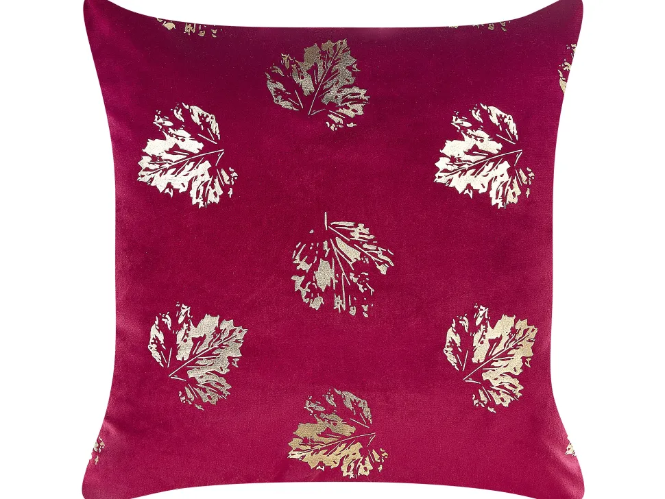 Beliani Koristetyyny Sametti Viininpunainen 45 X 45 Cm 2 Kpl Goldenrod Shop