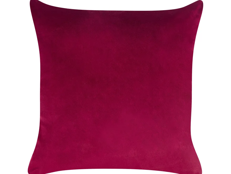 Beliani Koristetyyny Sametti Viininpunainen 45 X 45 Cm 2 Kpl Goldenrod Shop