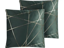 Beliani Koristetyyny Samettinen 2Kpl 45 X 45 Cm Vihrea Pinus Discount