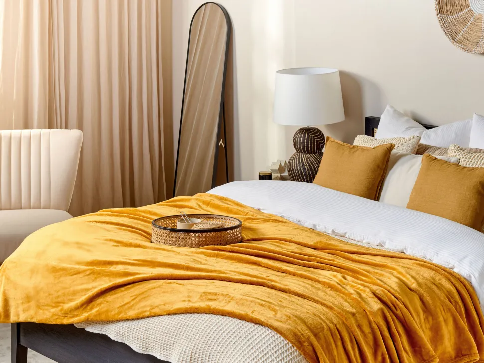 Beliani Koristetyyny Sinapinkeltainen 45 X 45 Cm 2 Kpl Subulata Cheap