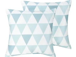 Beliani Koristetyyny Sininen/Valkoinen 40 X 40 Cm 2 Kpl Trifos Flash Sale