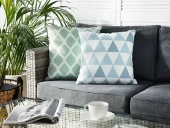 Beliani Koristetyyny Sininen/Valkoinen 40 X 40 Cm 2 Kpl Trifos Flash Sale