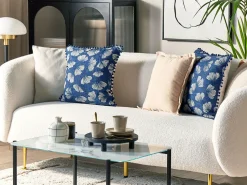 Beliani Koristetyyny Sininen/Valkoinen 45 X 45 Cm 2 Kpl Dandelion Outlet