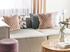 Beliani Koristetyyny Tekoturkis Hiekanruskea 43 X 43 Cm 2 Kpl Purslane Discount