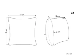 Beliani Koristetyyny Tekoturkis Hiekanruskea 43 X 43 Cm 2 Kpl Purslane Discount