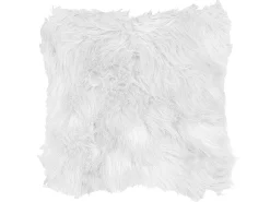 Beliani Koristetyyny Tekoturkis Valkoinen 45 X 45 Cm 2 Kpl Lubha Hot