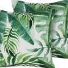 Beliani Koristetyyny Ulkokayttoon 2Kpl Setti 45 X 45 Cm Lehtikuviolla Pavelli Best