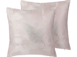 Beliani Koristetyyny Vaaleanpunainen 45 X 45 Cm 2 Kpl Silene Shop