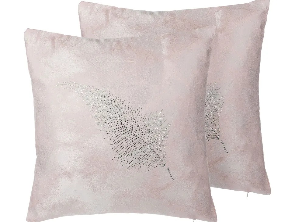 Beliani Koristetyyny Vaaleanpunainen 45 X 45 Cm 2 Kpl Silene Shop