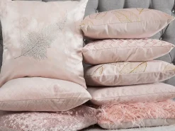 Beliani Koristetyyny Vaaleanpunainen 45 X 45 Cm 2 Kpl Silene Shop