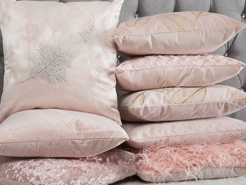 Beliani Koristetyyny Vaaleanpunainen 45 X 45 Cm 2 Kpl Silene Shop