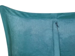 Beliani Koristetyyny Vakosametti Sinivihrea 47 X 27 Cm 2 Kpl Zinnia Fashion